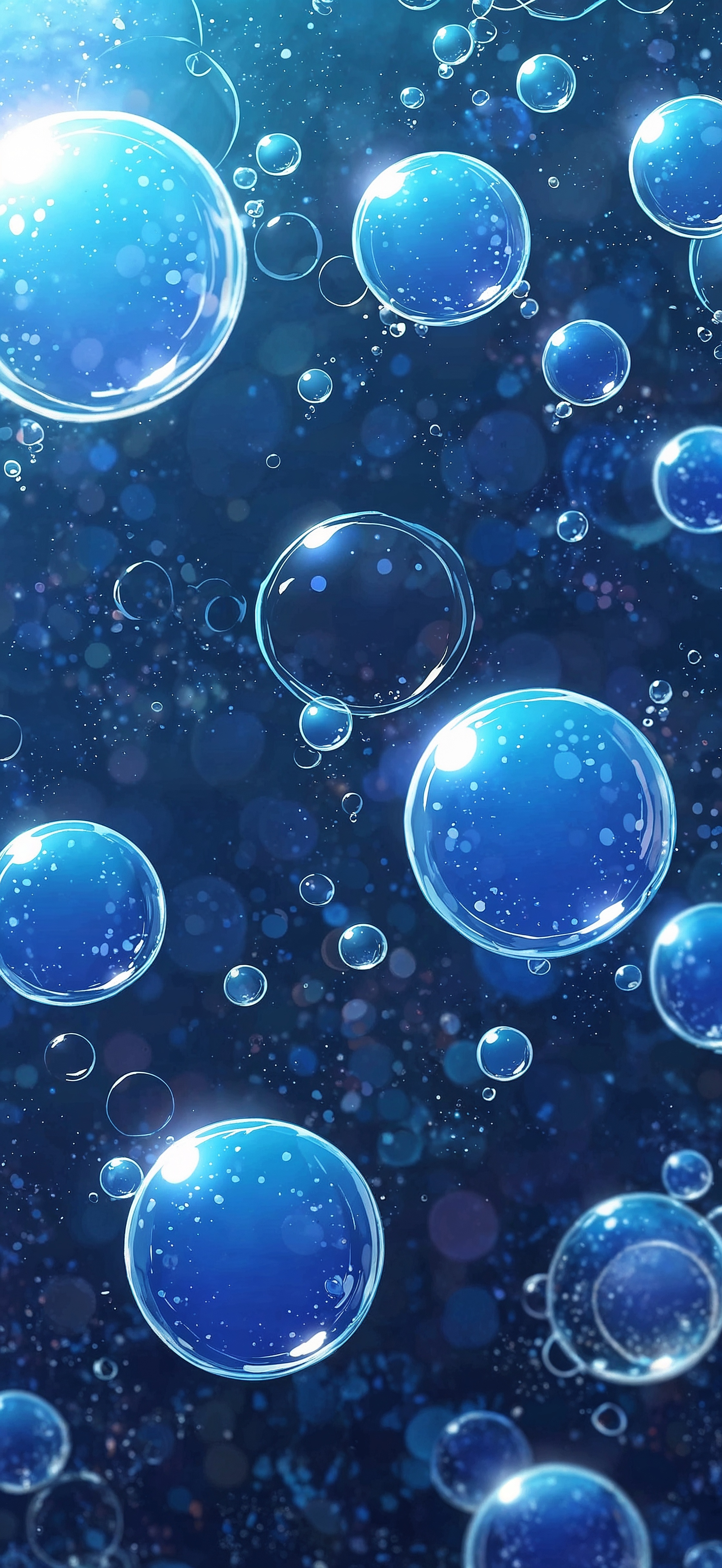 Blue Bubbles Background iPhone Wallpaper